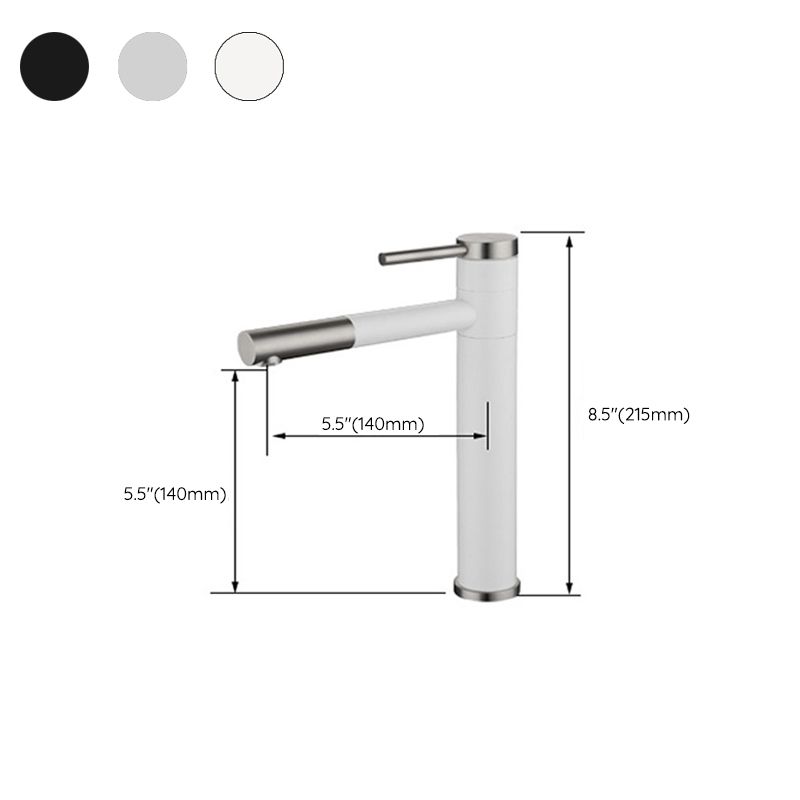 Lisslune | Modern Vessel Sink Faucet Stainless Steel Single Handle Low Arc Pull Down Vessel Faucet
