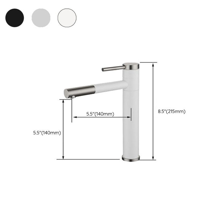Lisslune | Modern Vessel Sink Faucet Stainless Steel Single Handle Low Arc Pull Down Vessel Faucet