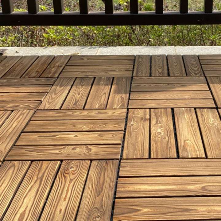 Lisslune | Outdoor composite decking tiles with snap-in stripe detail kit decking tiles