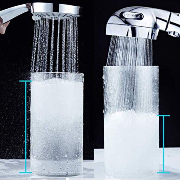 Lisslune | Contemporary Hand Shower Head Silver 3 Spray Pattern Wall Mount Shower Head