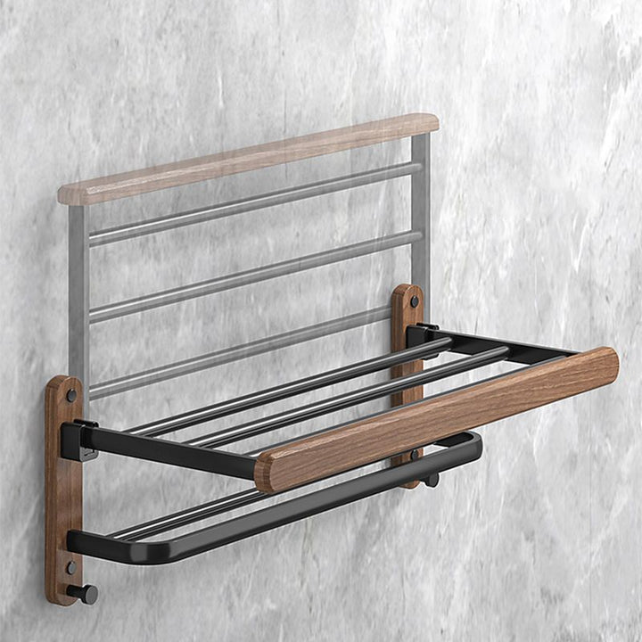 Lisslune | Metal and Wood Bathroom Accessories as Single Item or as Set without Drilling