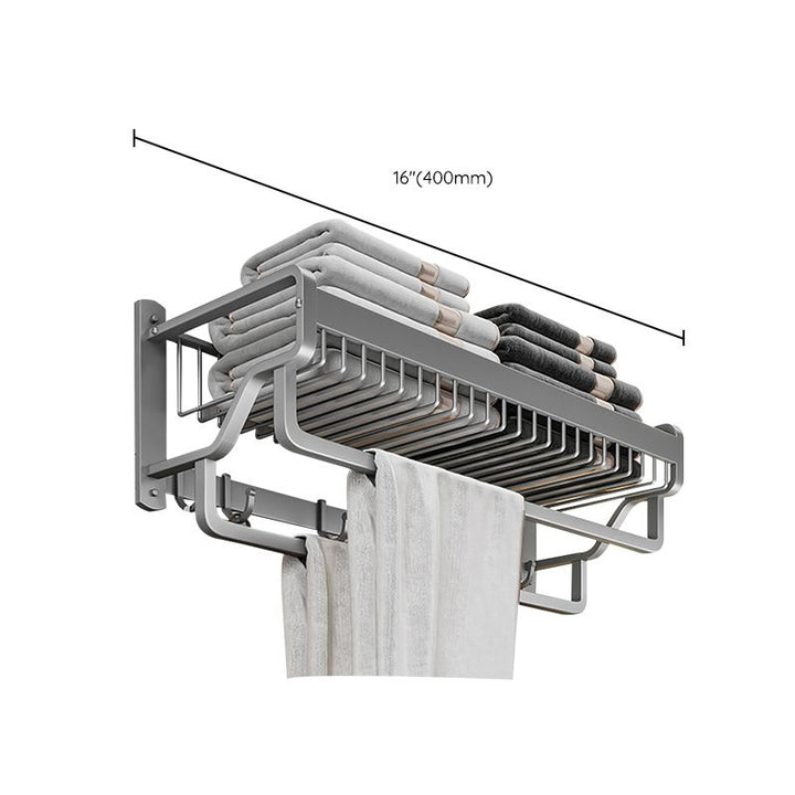Lisslune | Modern Metal Bathroom Accessory Set Polished Silver Bathroom Shelf/Paper Holder/Roben Hook