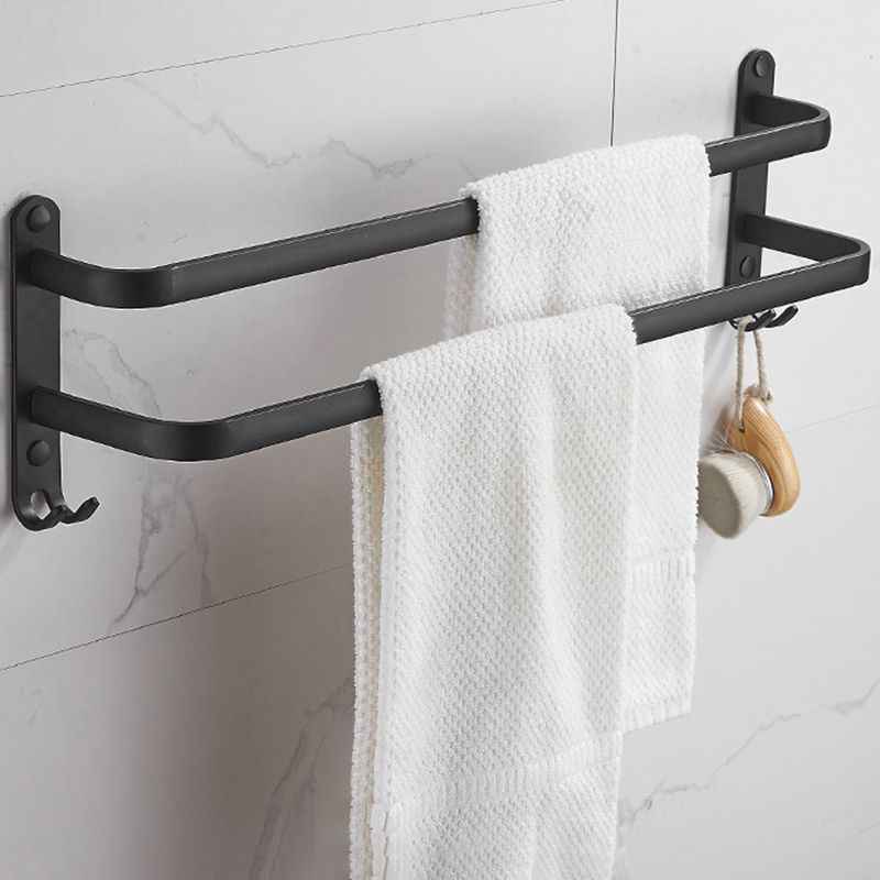 Lisslune | Modern black aluminum bathroom accessory set towel bar bathroom fittings