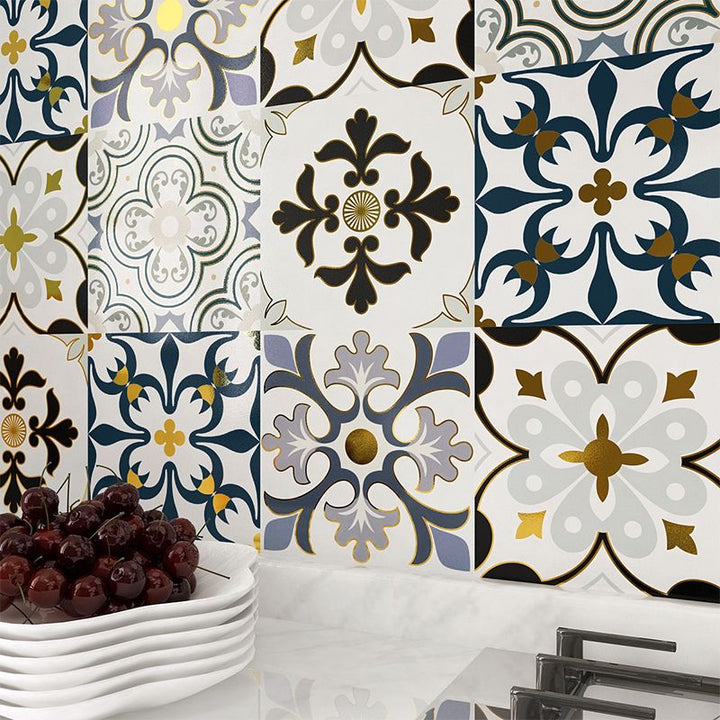 Lisslune | PVC Square Peel & Stick Mosaic Tile Multi-Colors Kitchen and Bathroom Single Tile