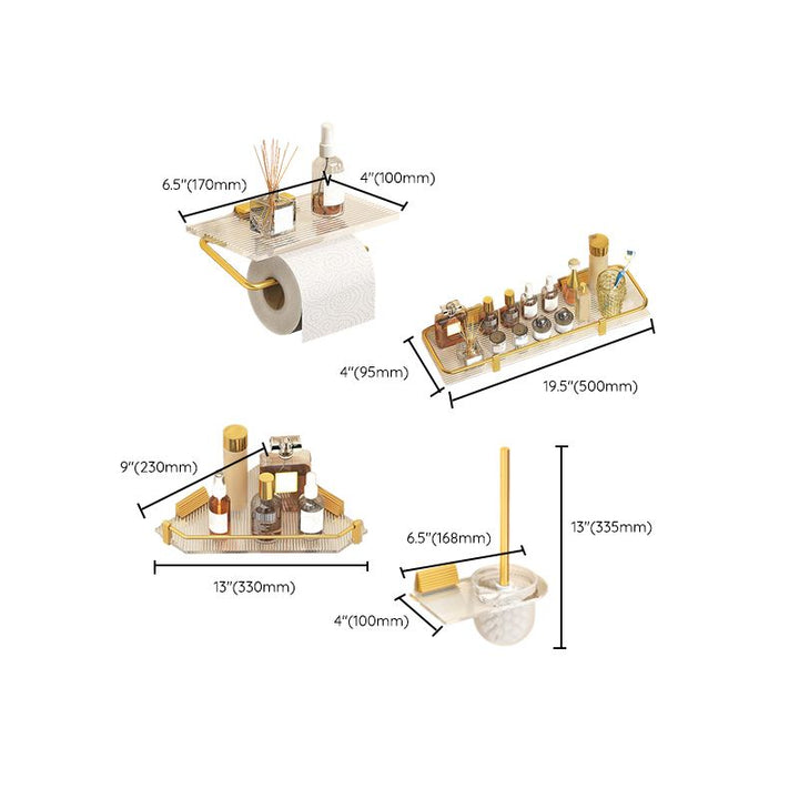 Lisslune | Modern 7-piece Bathroom Accessory Set Metal Bathroom Set in Gold