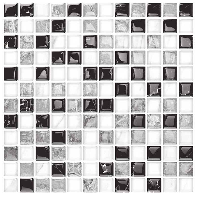 Lisslune | 12"x 12" Resin Mosaic Tiles Square Self-Adhesive Tiles for Backsplash & Wall Tile