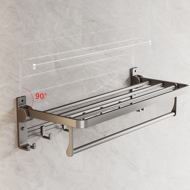 Lisslune | Gray Aluminum Bathroom Accessory Set Contemporary Bath Shelf