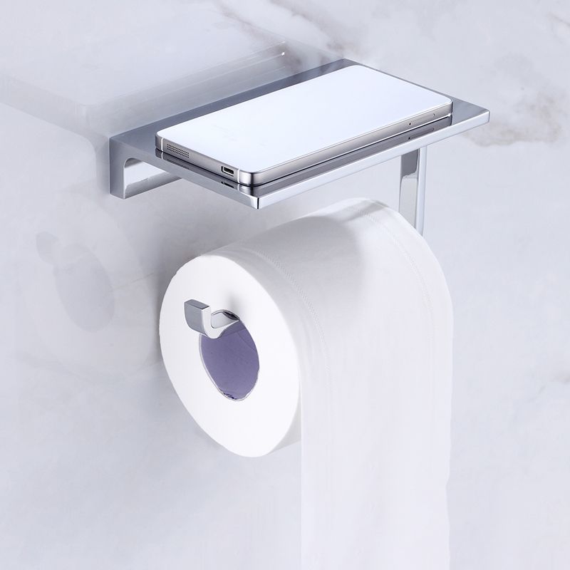 Lisslune | Chrome brass modern bathroom accessory set with towel bar/ ring/ paper holder & bathrobe hook