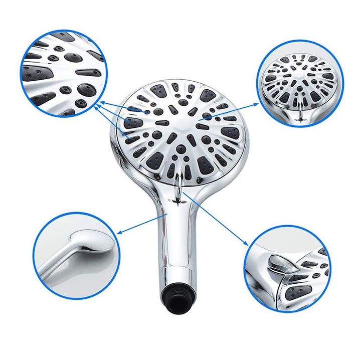 Lisslune | Modern shower head for bathroom 9-nozzle round wall-mounted shower head