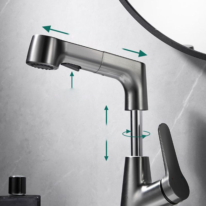 Lisslune | 1-Handle Brush Nickel Widespread Faucet Single Hole Bathroom Vessel Faucet with Brass