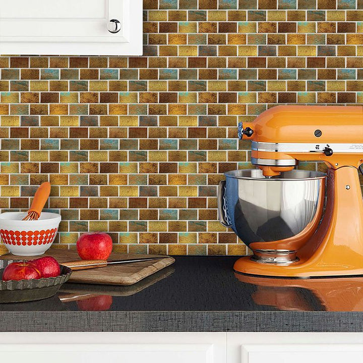 Lisslune | Peel and Stick Tiles Subway Rectangle Waterproof PVC Tile-Peel & Stick for the Kitchen 10-Pack