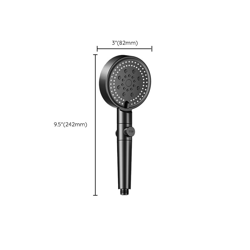 Lisslune | Modern 6 Setting Shower Head Adjustable Spray Pattern Matt Black Round Shower Head
