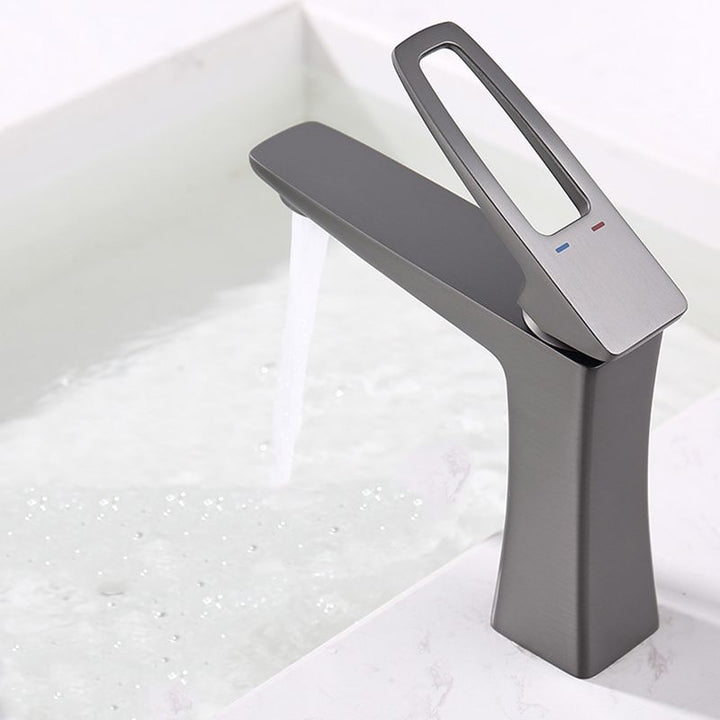 Lisslune | Glam Vessel Sink Faucet Brass Lever Handles with Drain Assembly Sink Faucet