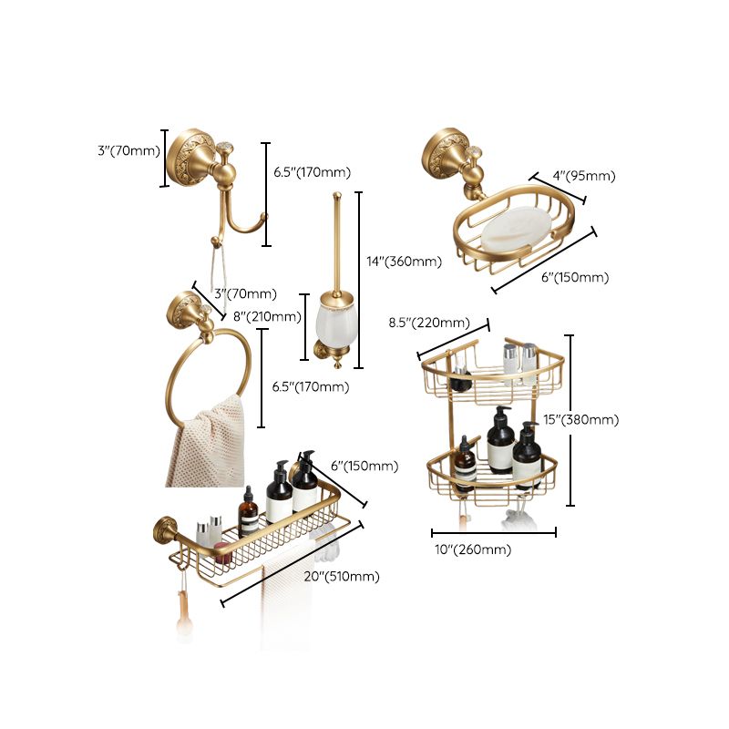 Lisslune | Traditional brushed brass bathroom accessories as a single piece or in a set