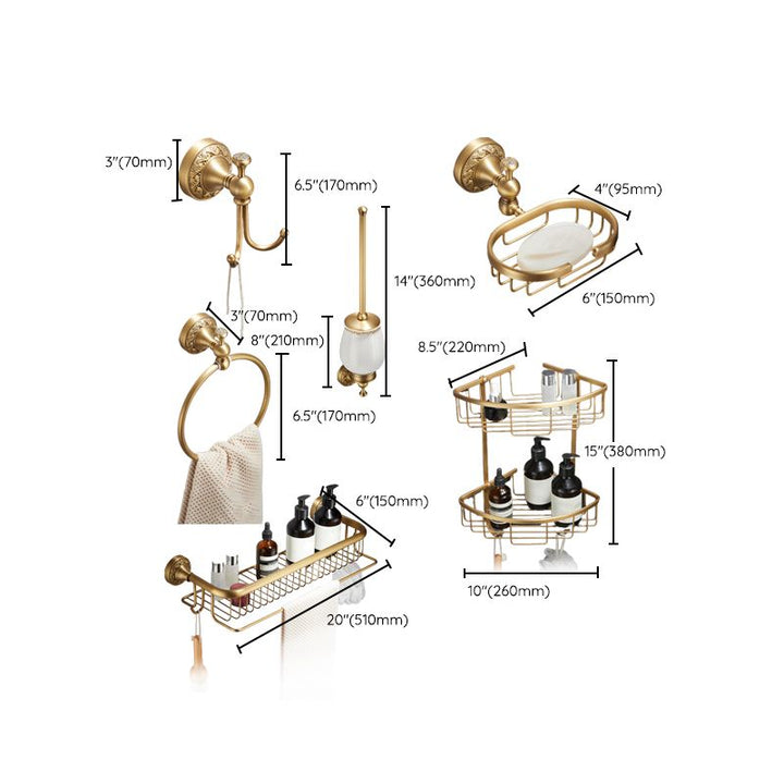 Lisslune | Traditional brushed brass bathroom accessories as a single piece or in a set