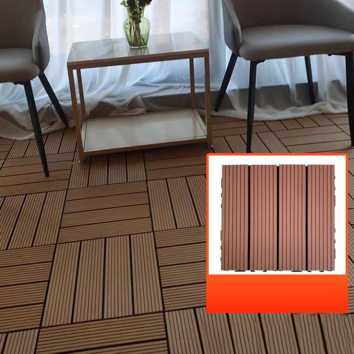 Lisslune | Composite Square Patio Tiles Interlocking Striped Pattern Patio Floor Tiles