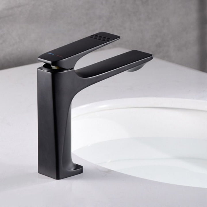 Lisslune | Modern Bathroom Faucet Brass Deep Arc Lever Handle with Faucet Hose