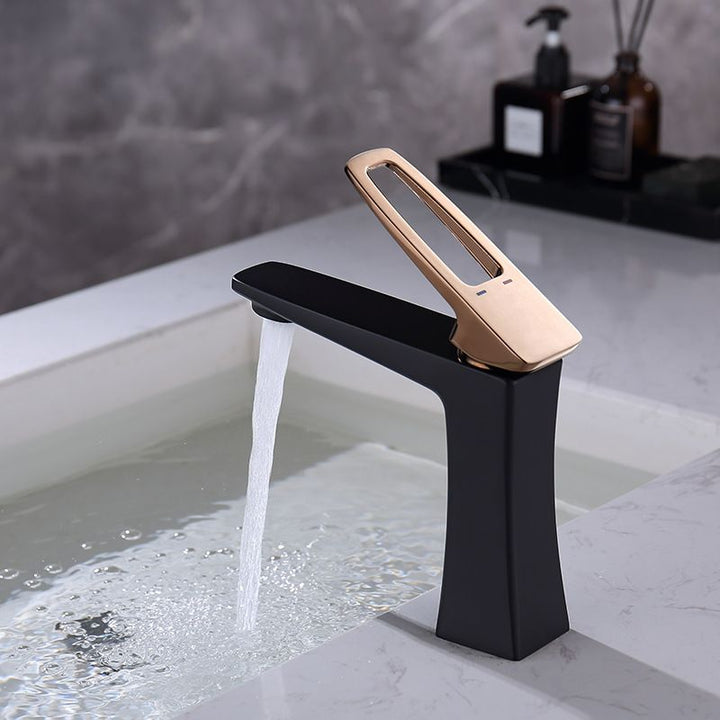Lisslune | Glam Vessel Sink Faucet Brass Lever Handles with Drain Assembly Sink Faucet