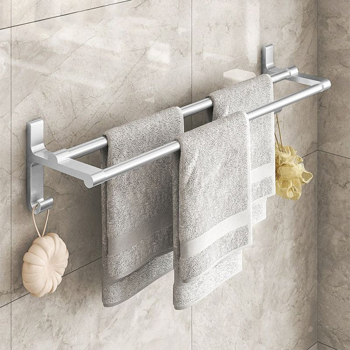Lisslune | Chrome/Black Classic Bathroom Accessories Set Modern Bath Shelf/Towel Bar & Paper Holder