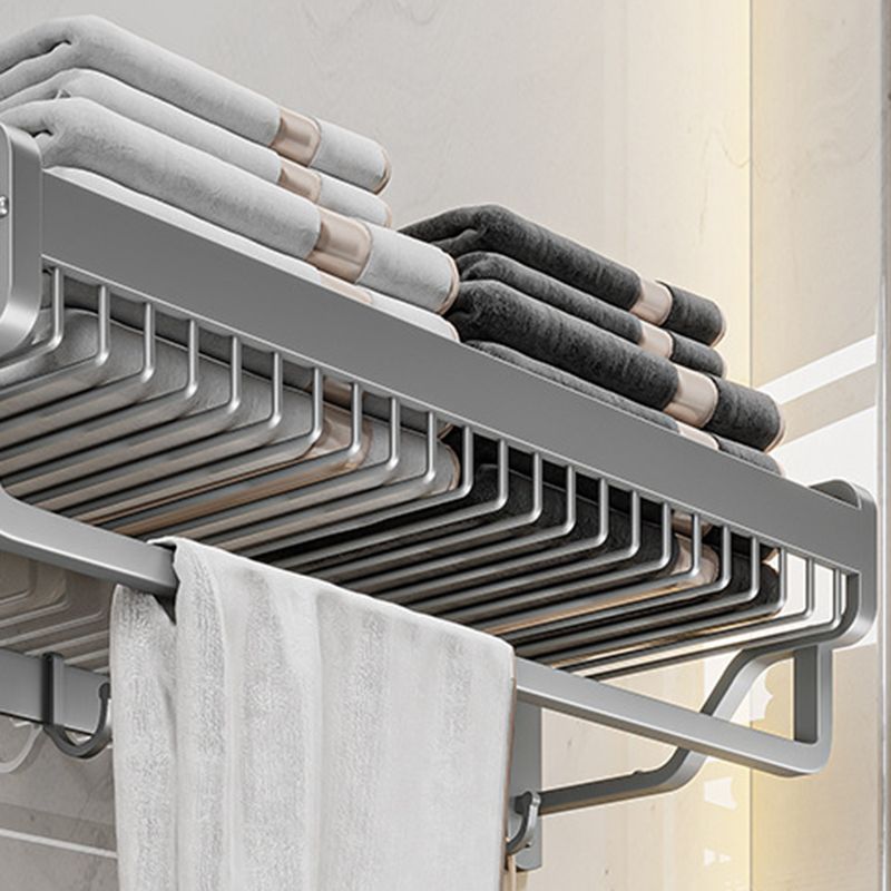 Lisslune | Modern Metal Bathroom Accessory Set Polished Silver Bathroom Shelf/Paper Holder/Roben Hook