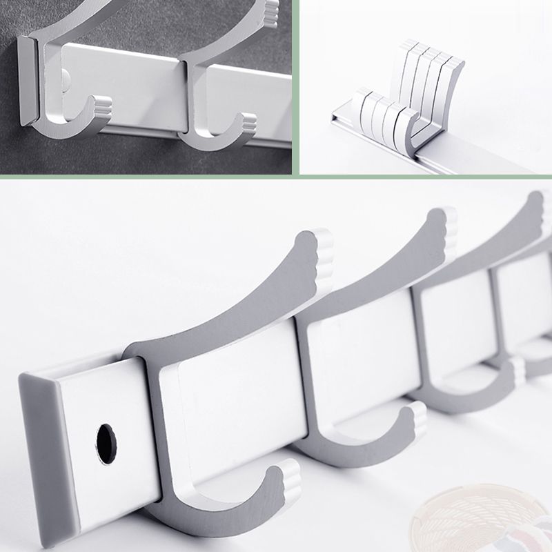 Lisslune | Contemporary silver metal bathroom accessory set with towel holder