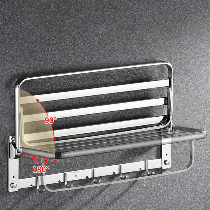 Lisslune | Classic Polished Chrome Bathroom Accessory Set Towel Holder/Paper Holder/Robe Hooks Included