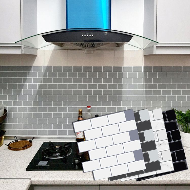 Lisslune | Plastic Peel & Stick Subway Tile Square Peel and Stick Back Wall Tile
