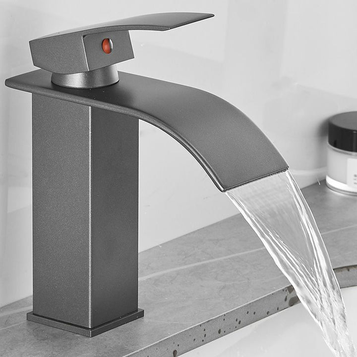 Lisslune | Modern Bathtub Faucet Waterfall Spout Lever Handle Brass Sink Faucet