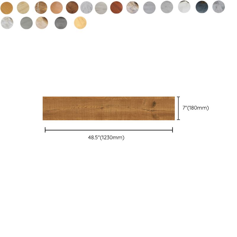 Lisslune | Rectangle PVC Floor Covering Peel and Stick Wood Look Smooth Vinyl Flooring