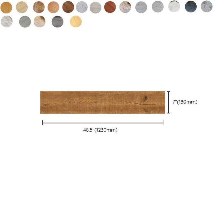 Lisslune | Rectangle PVC Floor Covering Peel and Stick Wood Look Smooth Vinyl Flooring