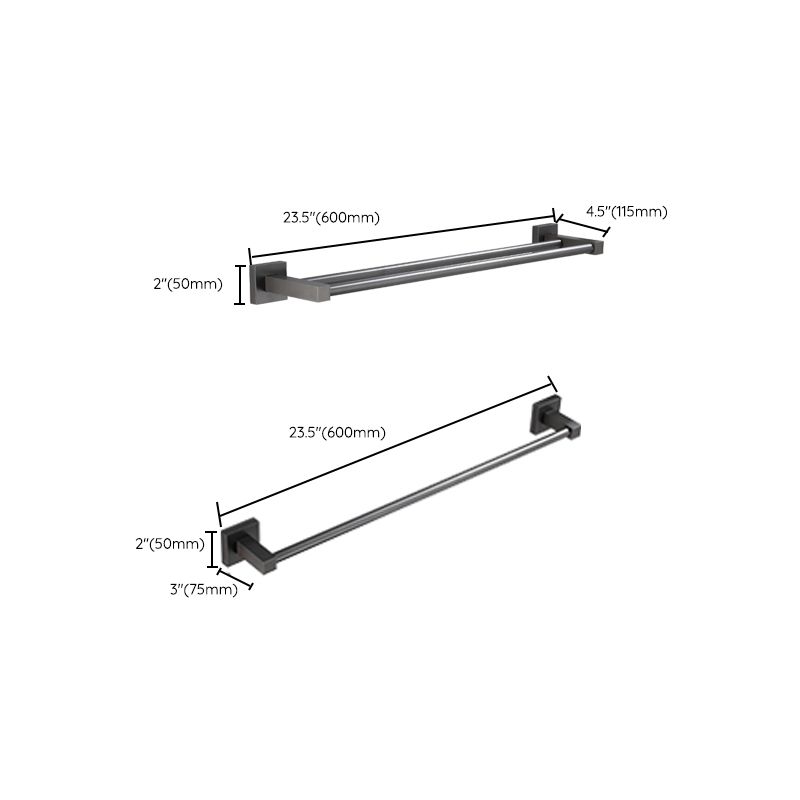 Lisslune | Modern Bathroom Accessories Hardware Set Gray Bathroom Hardware Set