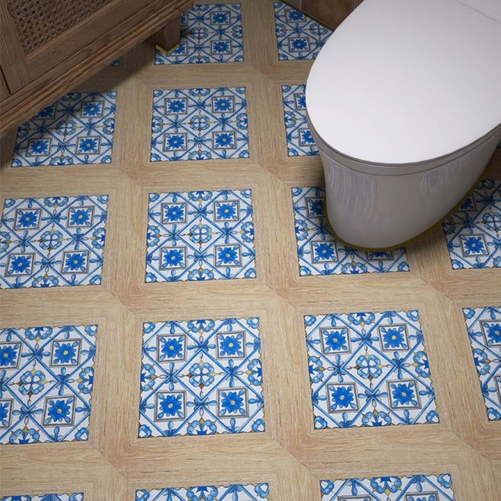 Lisslune | Fancy PVC Vinyl Floor Peel and Stick Geometrically Printed Vinyl Plank Floor
