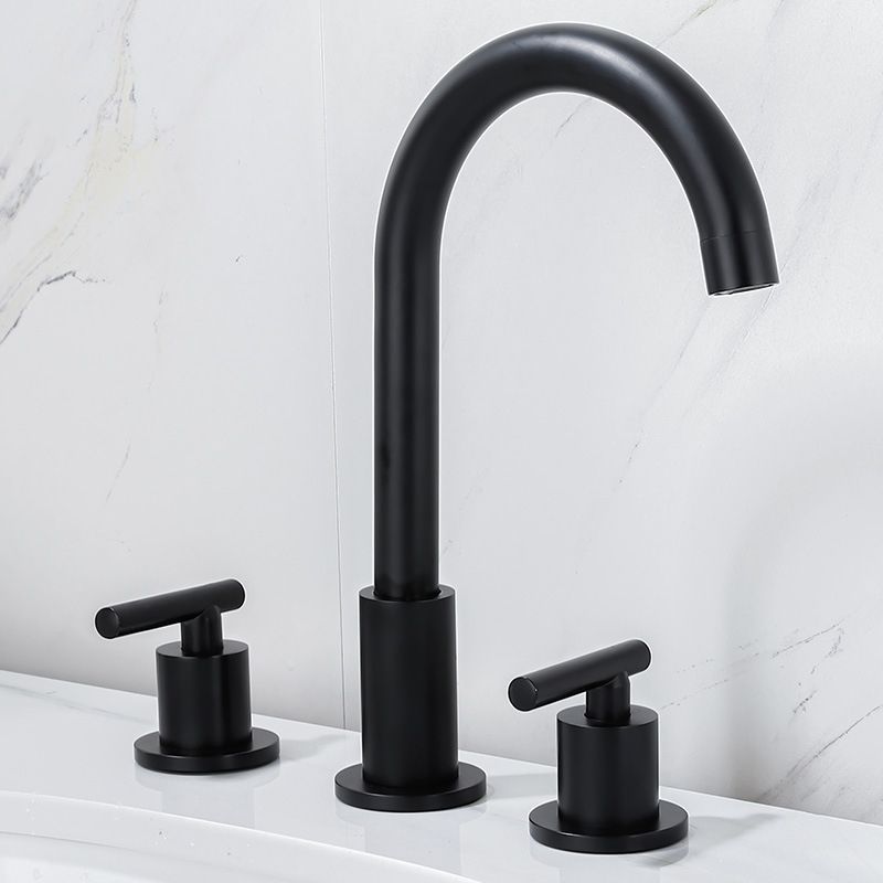 Lisslune | Modern 2-Handle Bathroom Sink Faucet 3-Hole Widespread Bathroom Faucet