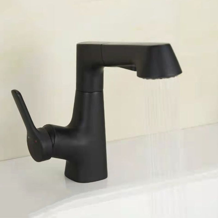Lisslune | Centered Sink Faucet Contemporary Pull-Out Faucet with Single Handle Operation