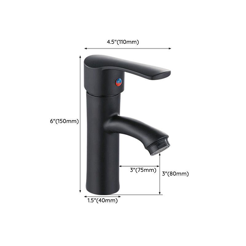 Lisslune | Contemporary Faucet Brass Black Bathroom Lever Handle Single Hole Sink Faucet