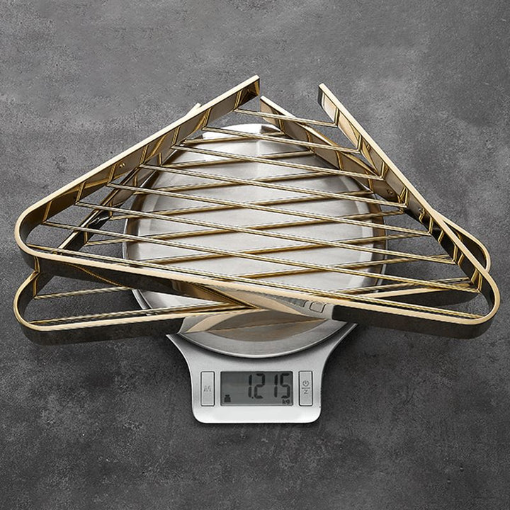 Lisslune | 2-piece modern bathroom accessory set, polished chrome/gold, bathroom shelf