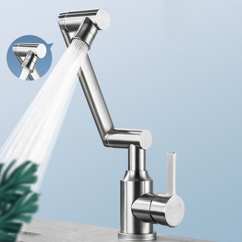 Lisslune | Swivel spout vessel sink faucet stainless steel lever handle sink faucet with water hose