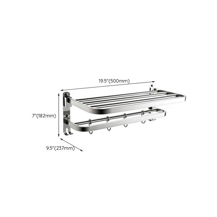 Lisslune | Polished Chrome Modern Bathroom Accessory Set in Stainless Steel with Bath Shelf/Towel Rail
