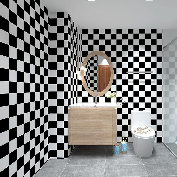 Lisslune | Modern Square Grid Single Plate Plastic Peel & Stick Field Tile