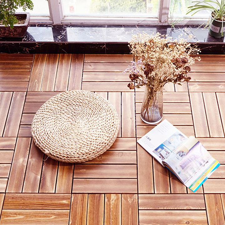 Lisslune | Pine Floor Tile Water Resistant Click-Lock Traditional Wood Floor for Living Room