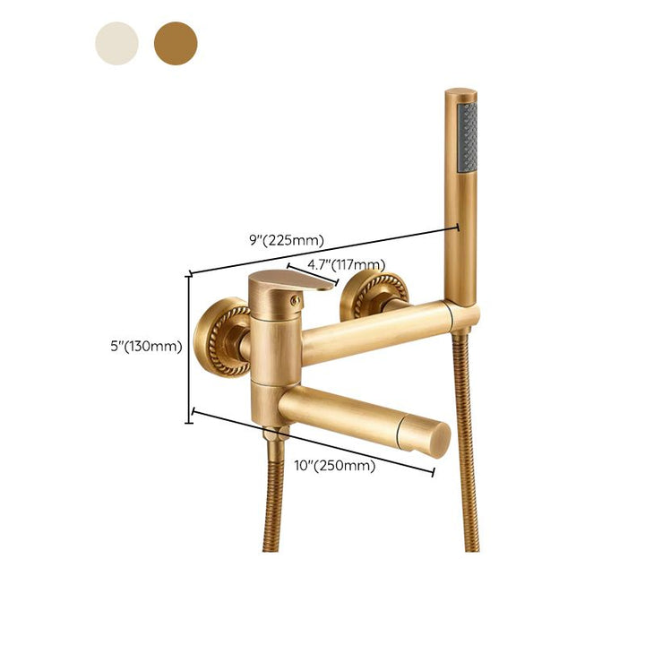 Lisslune | Wall-mounted metal bathtub faucet low arch single lever bathtub faucet trim