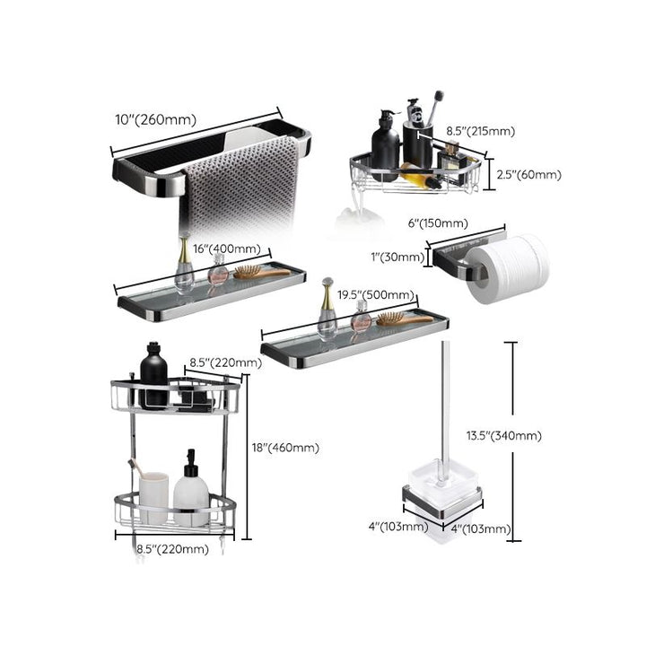 Lisslune | 5-piece modern bathroom accessories as a single item or in a set Polished chrome bathroom set