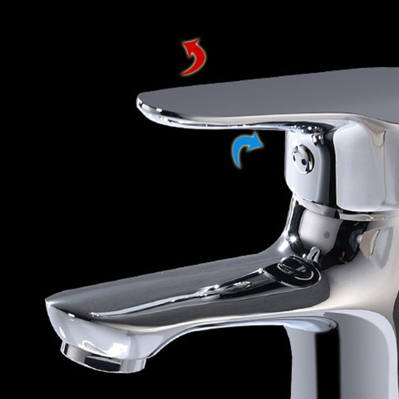 Lisslune | Basic Metal Washbasin Faucet Silver Bathroom Faucet with Lever Handle