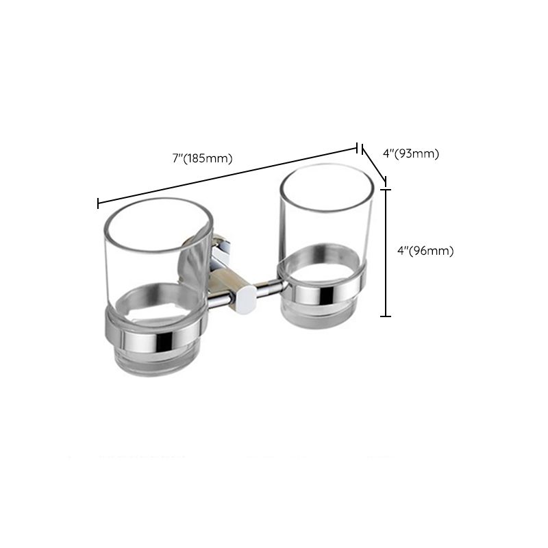 Lisslune | Polished Chrome Modern Bathroom Accessory Set Silver Towel Holder/Bath Shelf