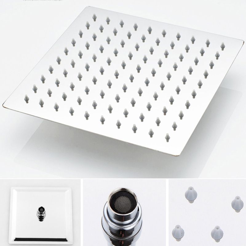 Lisslune | Stainless Steel Square Shower Head Standard Spray Pattern Wall Mounted Shower Head