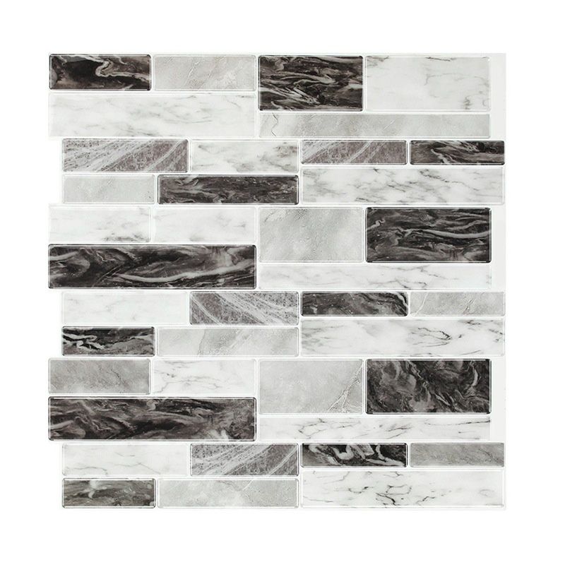 Lisslune | PVC Peel & Stick Tile Subway Rectangle Stain Resistant Peel & Stick Tile for the Kitchen