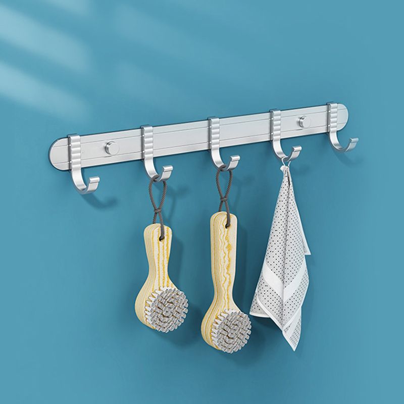 Lisslune | Minimalism Gray Bathroom Accessories Set Contemporary Style Aluminum Towel Holder