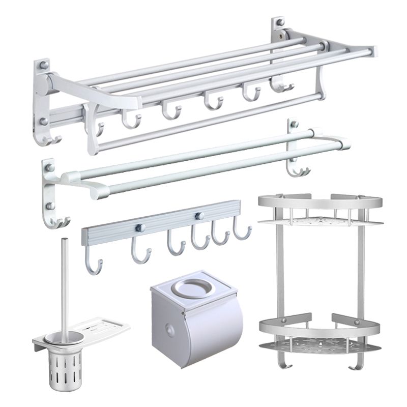 Lisslune | Silver Contemporary Bathroom Hardware Set Stainless Steel Aluminum Bathroom Set