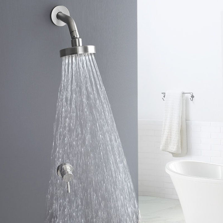 Lisslune | Stainless Steel Shower Combination Round Fixed Shower Head with Shower Arm