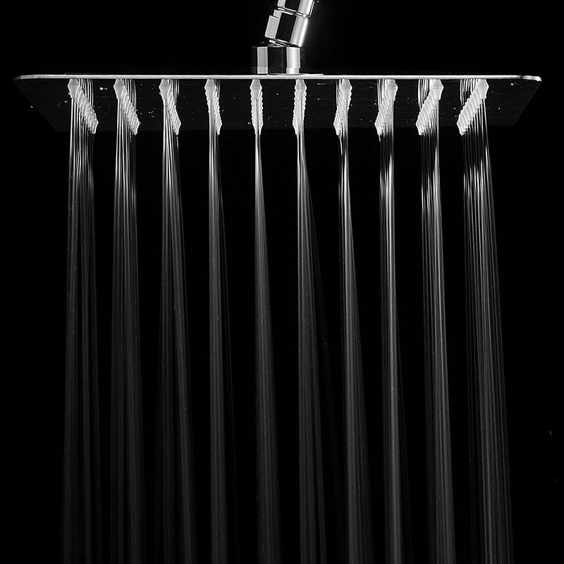 Lisslune | Contemporary Shower Combo Fixed Shower Head Stainless Steel Wall Mounted Square Shower Head